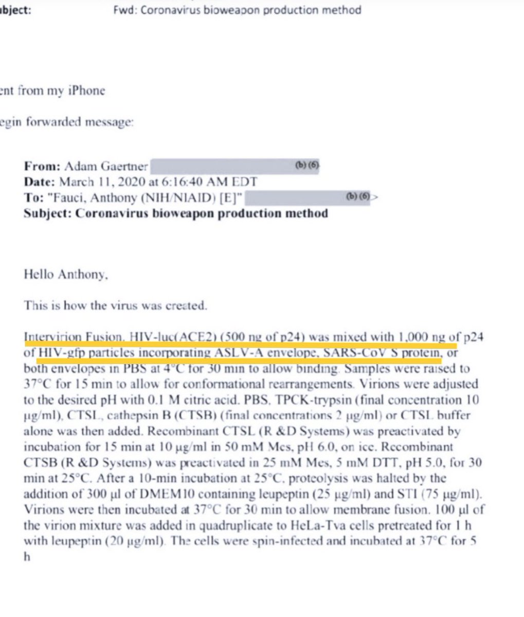 Engenharia Viral.
Não é teoria.
#FauciEmails