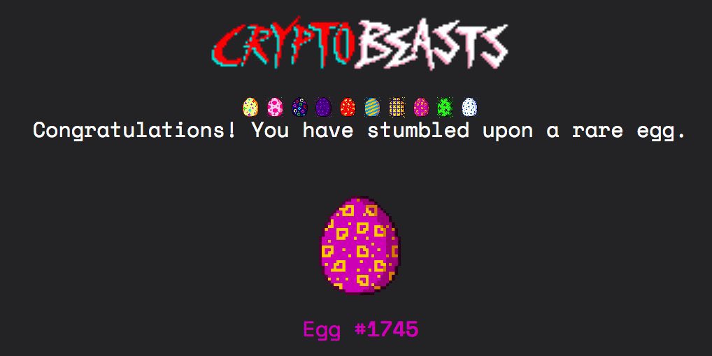 One day till the first ‘Hatchening’ Event!!! 

It will be held at 8PM EST / 5 PM PST via stages on discord.gg/cryptobeasts

______
retweet &amp; share this post for a chance to win Rare Egg #1747