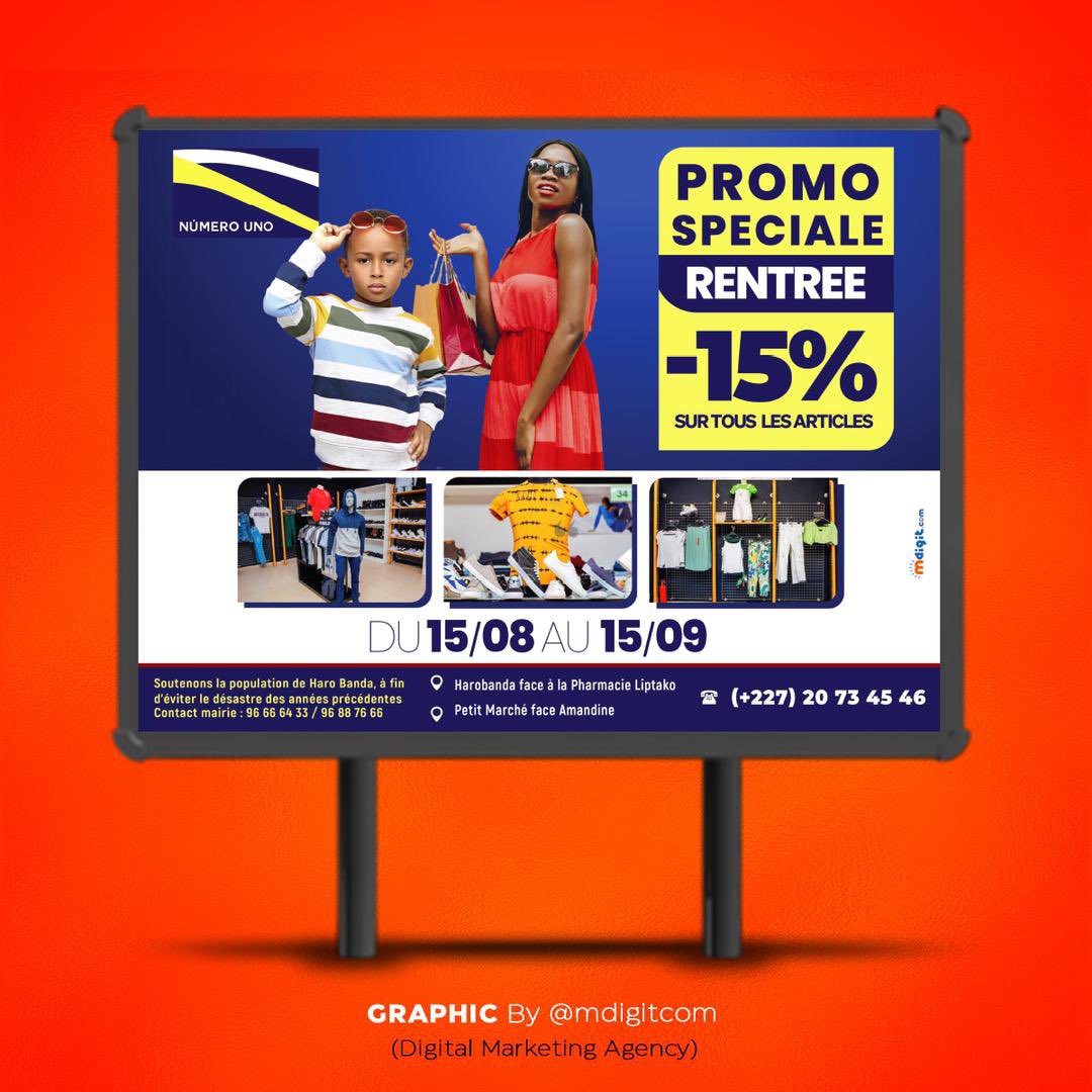 MdigitC's tweet photo. Merci à Numero Uno Niamey pour la confiance.
#Location_Panneaux🪧 Publicitaire 12m2
#Conception_Graphique Promotion -15%
Qu’attendez vous pour profitez de la location des panneaux publicitaires à prix exceptionnels.
Contactez nous vite au :90858382 - 85076110
mdigitCom https://t.co/5OXnzl6Ddm