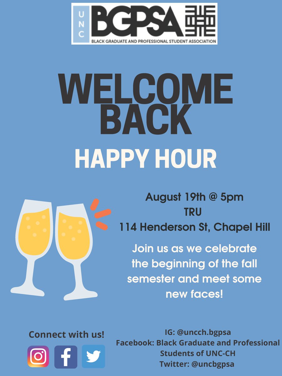 The start of the semester is upon us again. Join BGPSA for our first event of the year, a chance to reconnect and meet some new faces! ‼️ Thurs 8/19 5pm at TRU