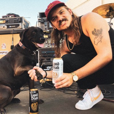KyleScarcia's tweet photo. Hey, @LiquidDeath? Do you sponsor dog/human duos? #Liquiddeath https://t.co/mAxZho7wIz