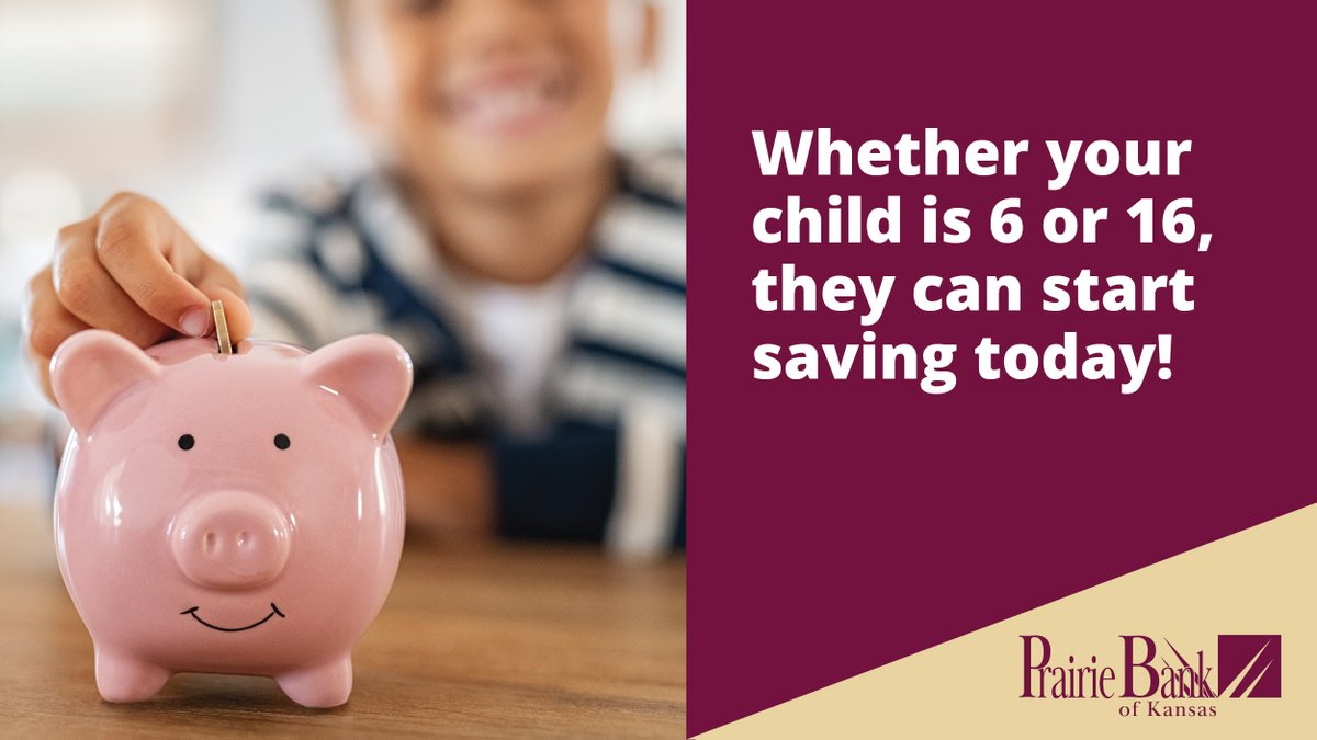 PrairieBankKS's tweet photo. Teach children how to save at an early age to better prepare them for the future.

#PrairieBankOfKansas #SaveForTheFuture #SavingsAccount https://t.co/c5zqREaFs3