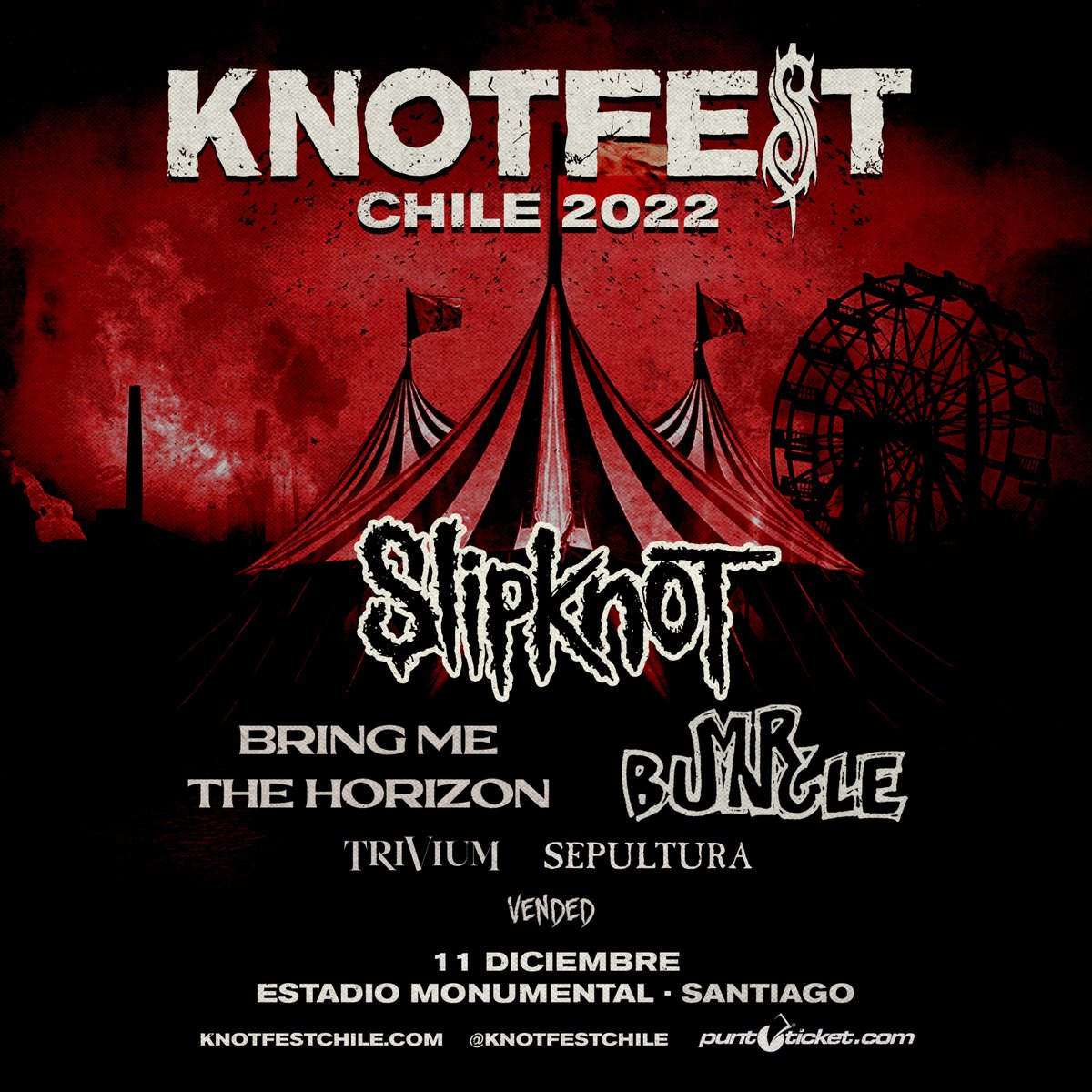 Slipknot's tweet - "Lineups for KNOTFEST Brasil 2022 and ...