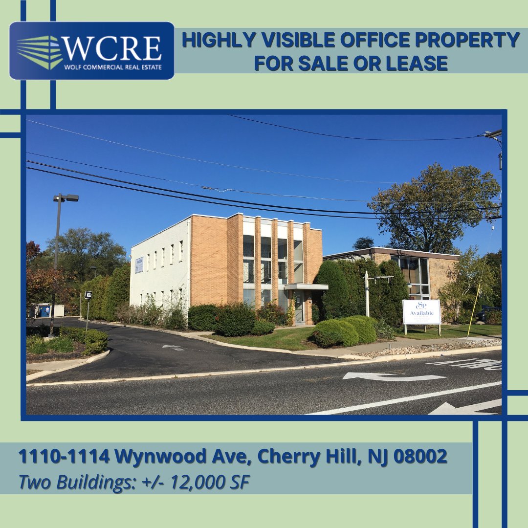 WCRE1's tweet photo. 🚨PREMIER REDEVELOPMENT OPPORTUNITY🚨

1110-1114 Wynwood Ave: https://t.co/zo0PizPHKJ
-Great Visibility
-Site includes 2 buildings
-Located in the ♥️ of Cherry Hill Business District

Contact Bethany Brown or Jason Wolf for more information!

#Redevelopment https://t.co/5xu6TaH4eA