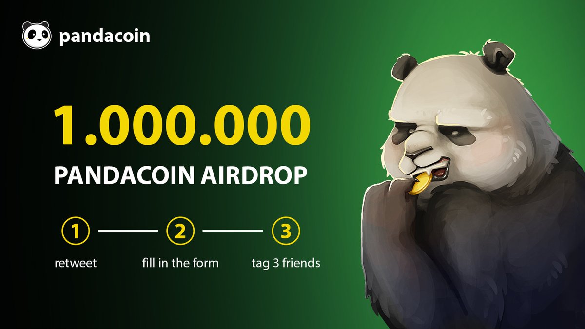 PandaCoinPND's tweet photo. Welcome to the Pandacoin $PND Twitter Giveaway!

We're giving away 1,000 Pandacoin to 1,000 randomly chosen people, distributing a total 1,000,000 $PND!

To participate:

Retweet &amp; Follow us!
Tag 3 friends!
Fill in the form!

Winners chosen Sept 30
https://t.co/6IJWOvGuEX https://t.co/6njgrHBrb9