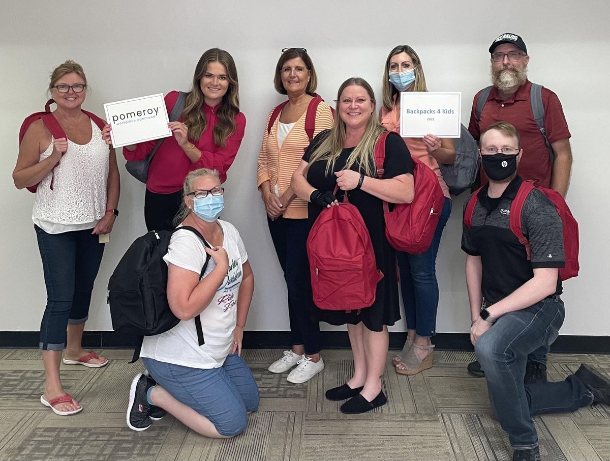 pomeroy_us's tweet photo. Our team in Hebron, KY had some fun hosting a Backpacks 4 Kids event. A big THANK YOU to the awesome team putting together back-to-school goodies to surprise some local students!! We call that classroom optimized! #pomeroyway #workplaceoptimized https://t.co/IGh8BPyXUs