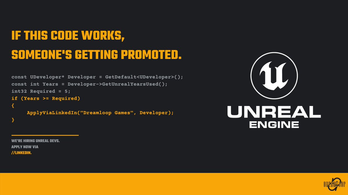 DreamloopGames's tweet image. It ain't stupid if it works. 😎

We're hiring Unreal devs. Apply now 👇
linkedin.com/jobs/view/2678… #gamedev
