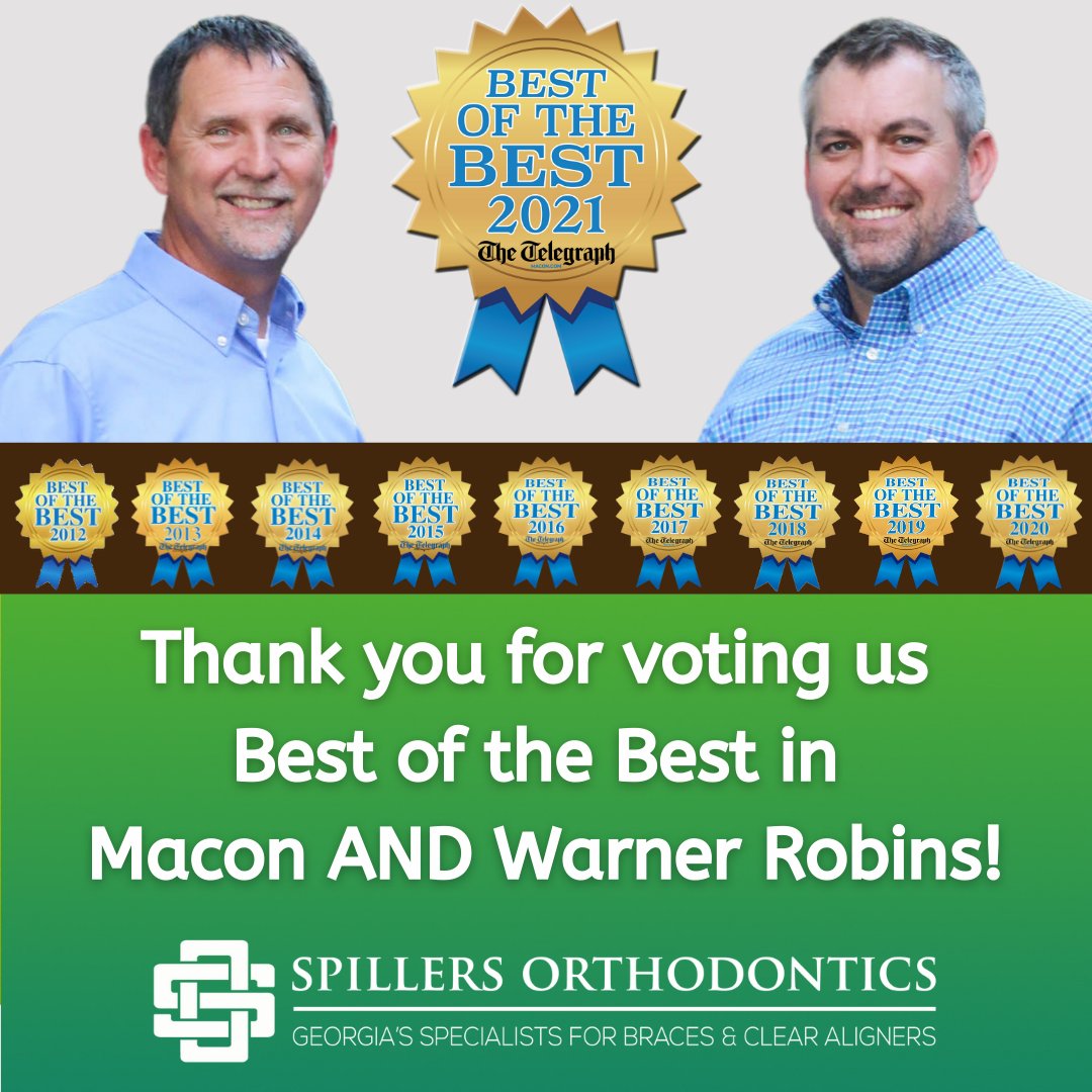 ❤️#TeamSpillers could not be more appreciative of the love and support from our patients and community! Thanks to everyone who voted us “BEST ORTHODONTIC PRACTICE” in Macon and Warner Robins! ❤️

We are blessed to do what we love in such a great community! #SpillersOrtho