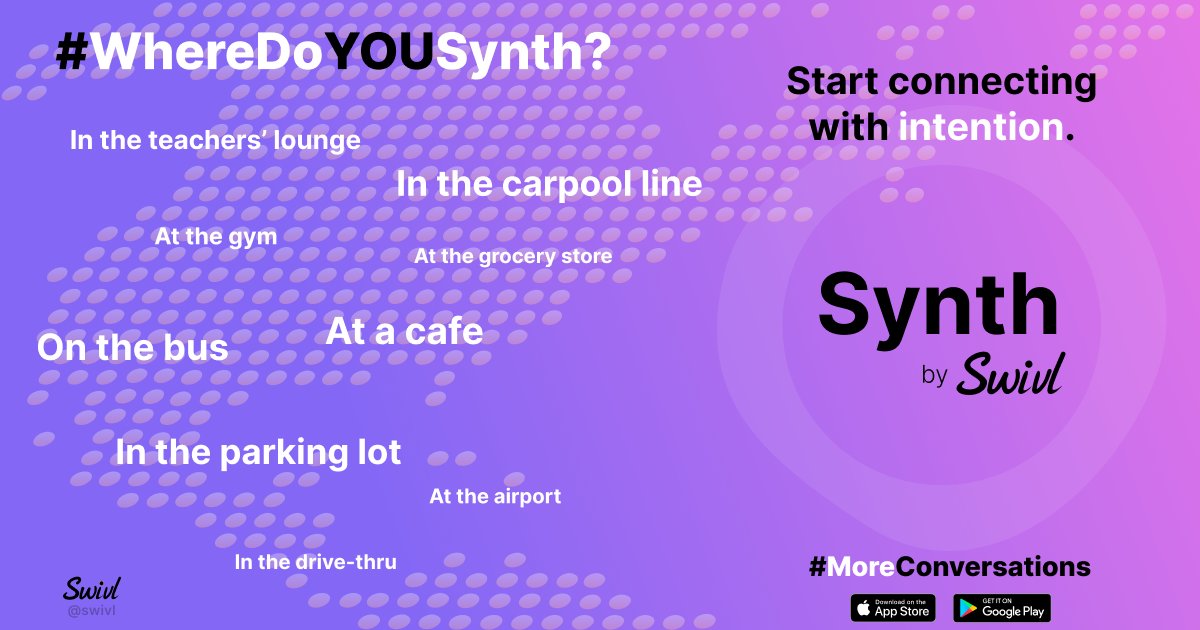 swivl's tweet photo. Connecting with intention can happen anytime:
📚 Between classes
💪 At the gym
🍟 In the drive-thru
🚌 Waiting for the bus

#WhereDoYOUSynth?

Create your free #GoSynth account today ➡️ https://t.co/HuEdmghRLp

#MoreConversations #education #edtech #audio #ConnectionwithIntention https://t.co/WrNAqxtOjr