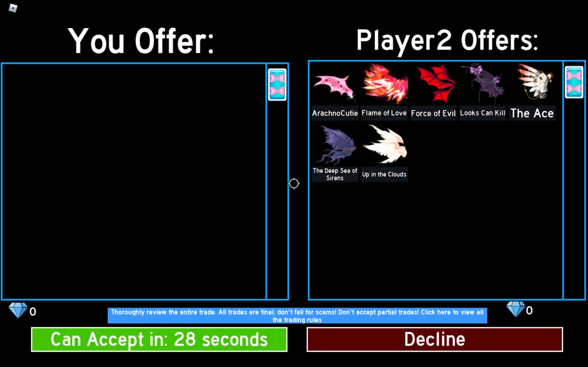 absolutelyheree's tweet photo. @Ariellax1_ is trusted! i went first and gave them the robux and they gave me the wings right after ty again <3 https://t.co/IHTJxVhmgt