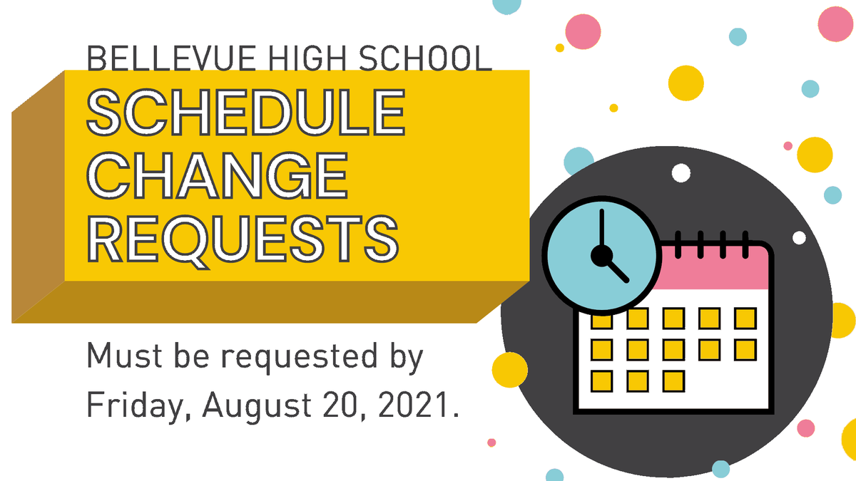 High School students looking to make a change to their class schedule may submit a request through this Friday, August 20.  Go to bit.ly/2W3snV5 to submit your request, and see Mrs. McDougall if you have any questions.  #LoveTheVue