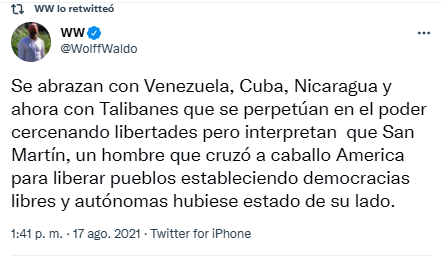Jorge_Elbaum's tweet photo. El Papanata Pretencioso Waldo Wolff (#PPWW) se ha convertido en una patética caricatura de si mismo: En su último posteo imputa al gobierno de Alberto Fernández de... "abrazarse con los Talibanes". ¿Posee este tipo de la suficientes salud mental para ser legislador? https://t.co/dgqm6RWGFm