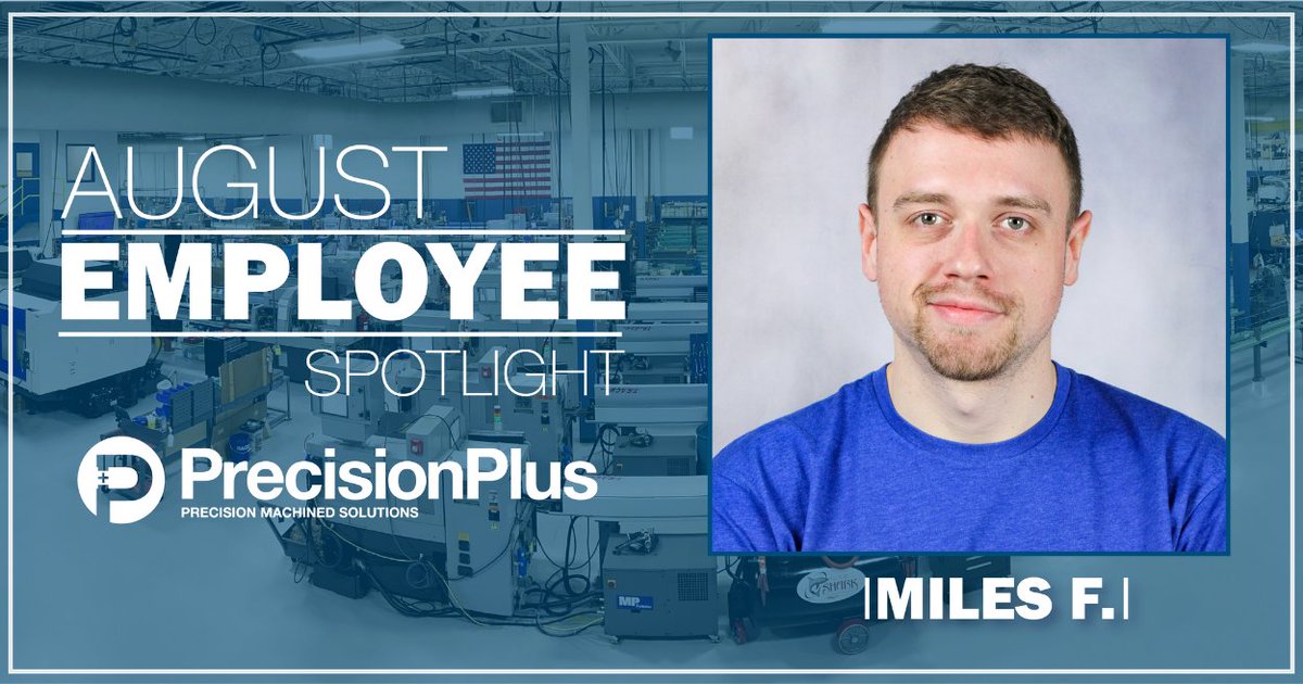 ReaderPrecision's tweet photo. Meet Miles F., Swiss CNC Set-Up Technician & Operator at Precision Plus! Miles has been with Precision Plus for almost 5 years, joining the team in September of 2016.
#PrecisionMachining #ManufacturingProfessionals #PrecisionPlus #EmployeeSpotlight https://t.co/tXzrZsQW6G