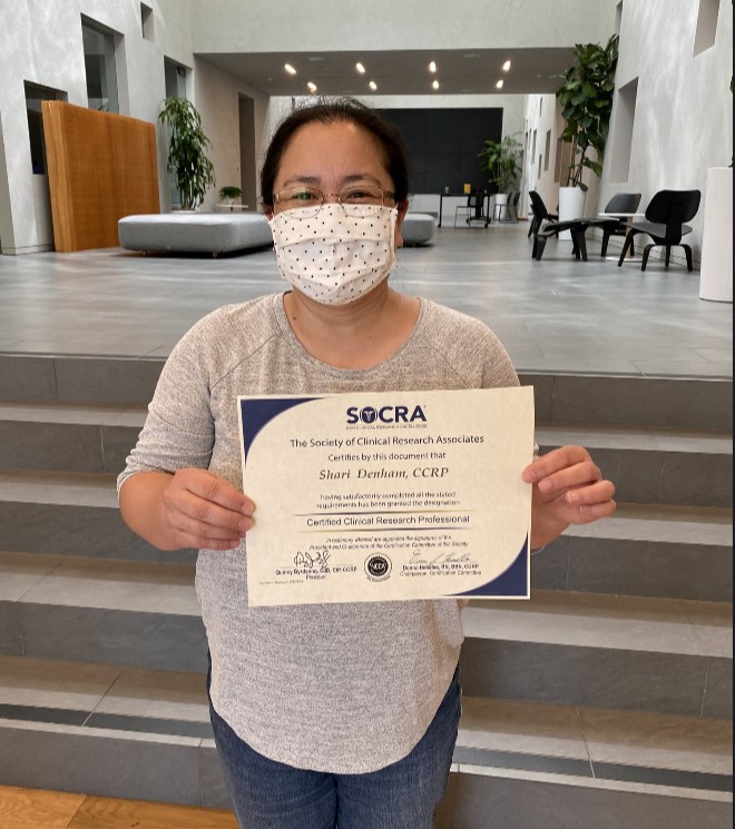 TerasakiInst's tweet image. Congratulations to our employee: Shari Denham, on receiving her Certification for Clinical Research Professionals! We are all so proud here at TIBI of your achievement! 🎉
#TerasakiInstitute #hireanddevelopthebest #leadership