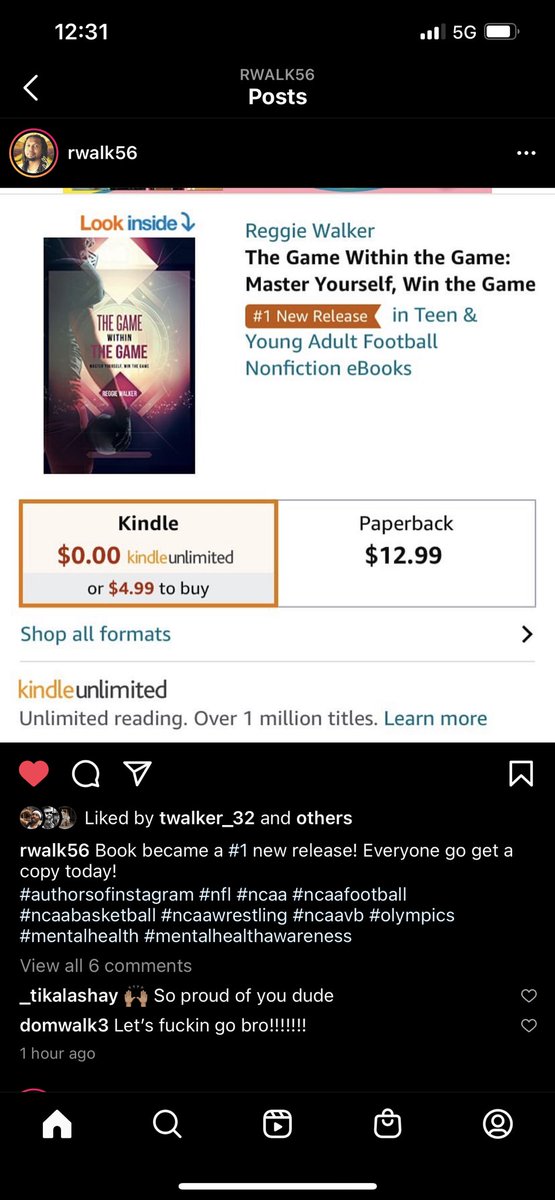 NUMBER 1 RELEASE!! For anyone wanting guidance to prepare for life of a college athlete, check out my brother <a href="/rwalk56/">Reggie Walker</a> book! <a href="/SacBee_JoeD/">Joe Davidson</a> <a href="/cameronsalerno1/">Cameron Salerno</a> <a href="/RevengeTourHQ/">Tour</a> <a href="/TooJuicedOrg/">Too Juiced🧃</a> @WRproamleague <a href="/Big_Brudda_PURP/">Coach Purp</a> @VE2KClan <a href="/FTClan2K/">⚡️Forever Talented⚡️</a> <a href="/WalkOnWarriors/">⚠️ Walk-On Warriors</a> <a href="/WhitneyUnited/">Whitney High School</a> <a href="/WhitneyCats/">Whitney Athletics</a>
