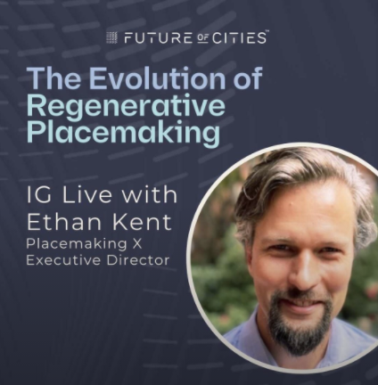 PlacemakingX's tweet photo. Watch the recording of our IG live chat hosted by @FOCities on #RegenerativePlacemaking.
@BEKurtz & our @EBKent discuss "The Future of #Placemaking."
https://t.co/mVueUnHeyH
#FoCities #RegenerativeDevelopment #PlaceLedDevelopment #CRE https://t.co/mkrN7IaeD8