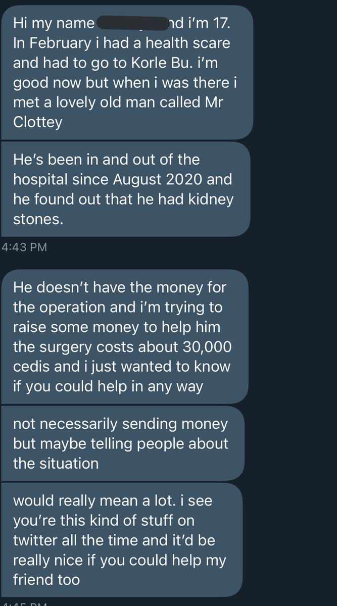 jeffwellz's tweet photo. Guys, Mr. Clottey has been in and out of the hospital since 2020 due to kidney stones. He needs help raising money needed for his management. The total amount needed is 30,000gh. Please send anything you can to 055 338 2424 Frederick Clottey and RT for awareness. Thanks. https://t.co/uCoxMwtSE4