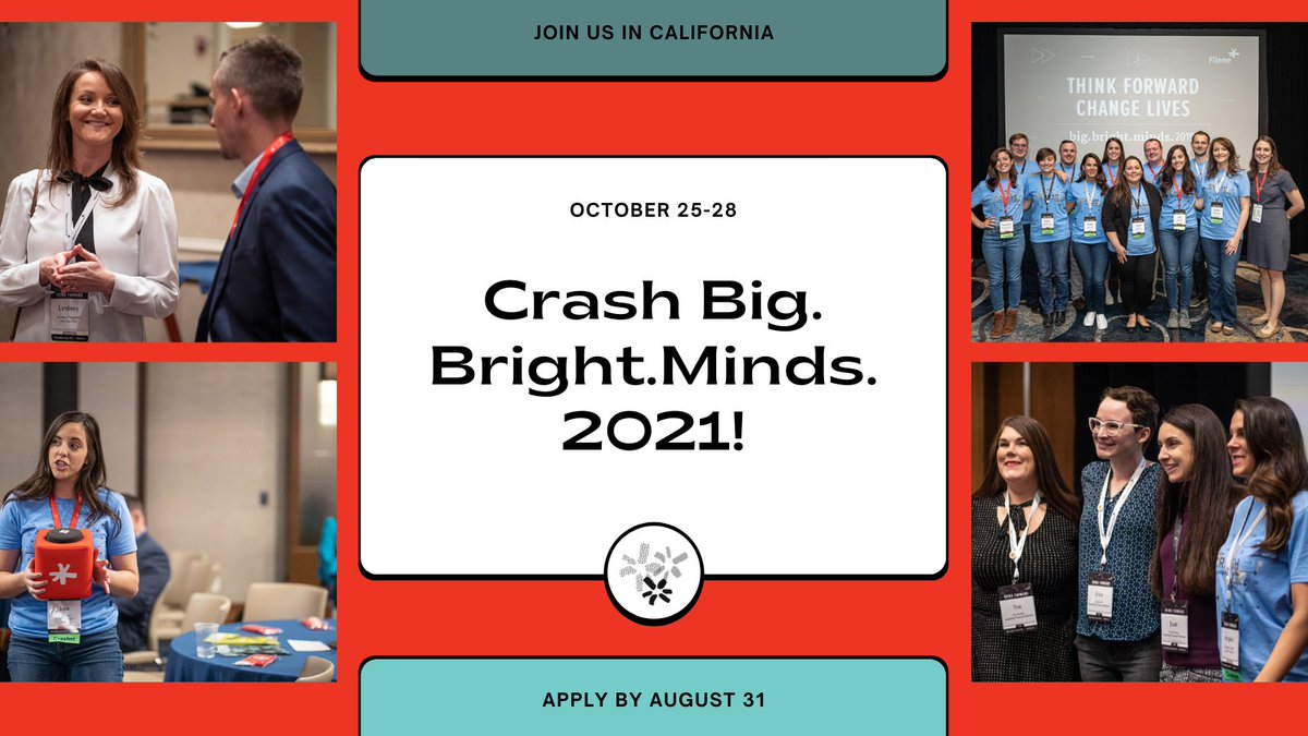 Crash Big.Bright.Minds. is BACK! If you are interested in joining Filene and our AMAZING members for the research event of the year - APPLY TODAY!
⚡️
Applications close on August 31! 
⚡️
filene.org/events/crash-b…