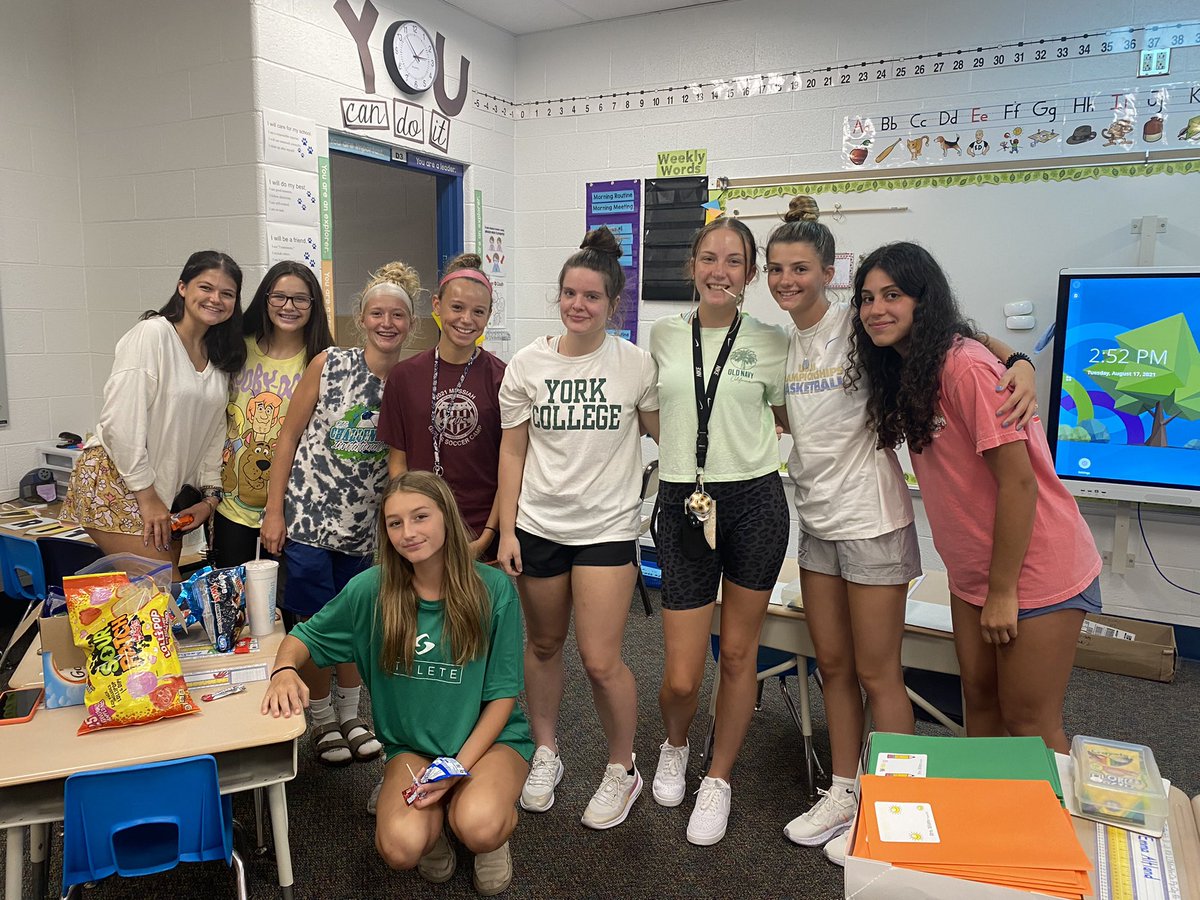 TeachCoachSmile's tweet photo. HUGE shoutout to the WY Girls Soccer team for volunteering to come in and assist the WY First Grade teachers get ready for the school year!! #wyproud https://t.co/w0j0AdtLI8