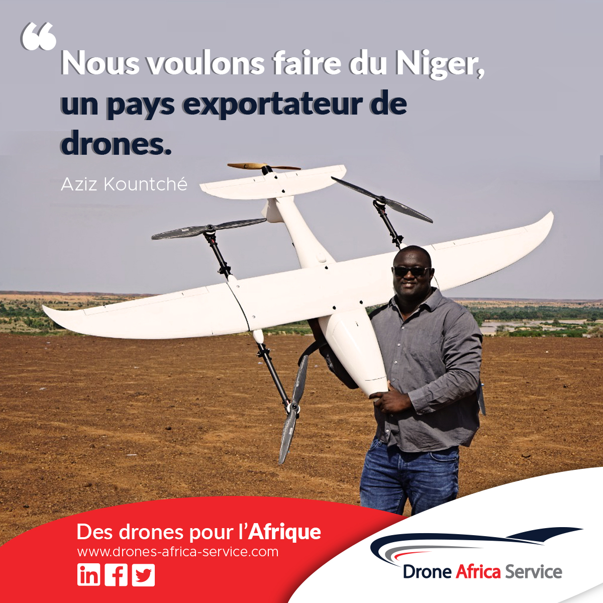 "Nous voulons faire du Niger, un pays exportateur de drones" Aziz KOUNTCHE
#drone
#droneafricaservice
#Niger