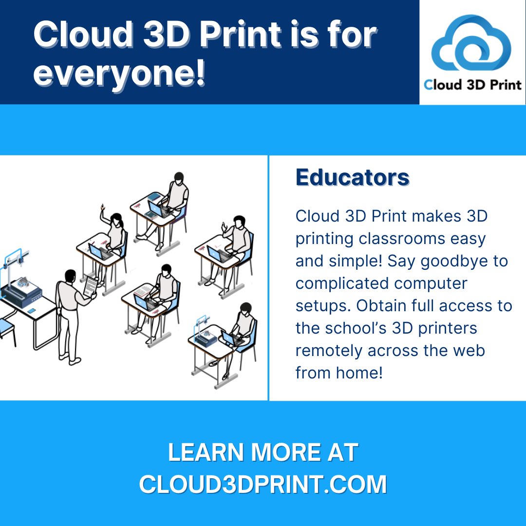 Cloud_3D_Print's tweet photo. Cloud 3D Print makes 3D printing classrooms easy & simple!📚
Visit https://t.co/5bgq2UDwXN to learn more!
#3dprint #3DPrinting #3dprintingservice #3dprintingsoftware #3dartist #3Dmodels #3dprintshop #projectmanagement #3dprints #onlineslice #3dprintingreport #best3dprintsoftware https://t.co/o2f57L9F4q