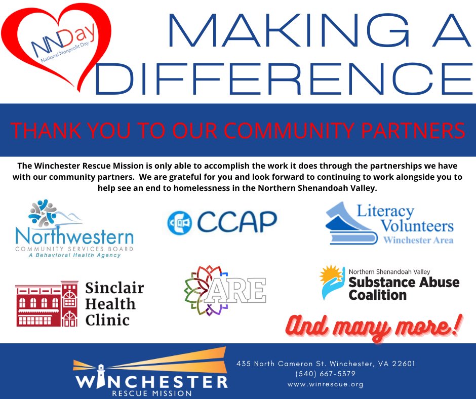 winrescueva's tweet photo. Thank you to our Community Partners! We couldn't do what we do without you! #NationalNonprofitDay https://t.co/89bbGIGKF7