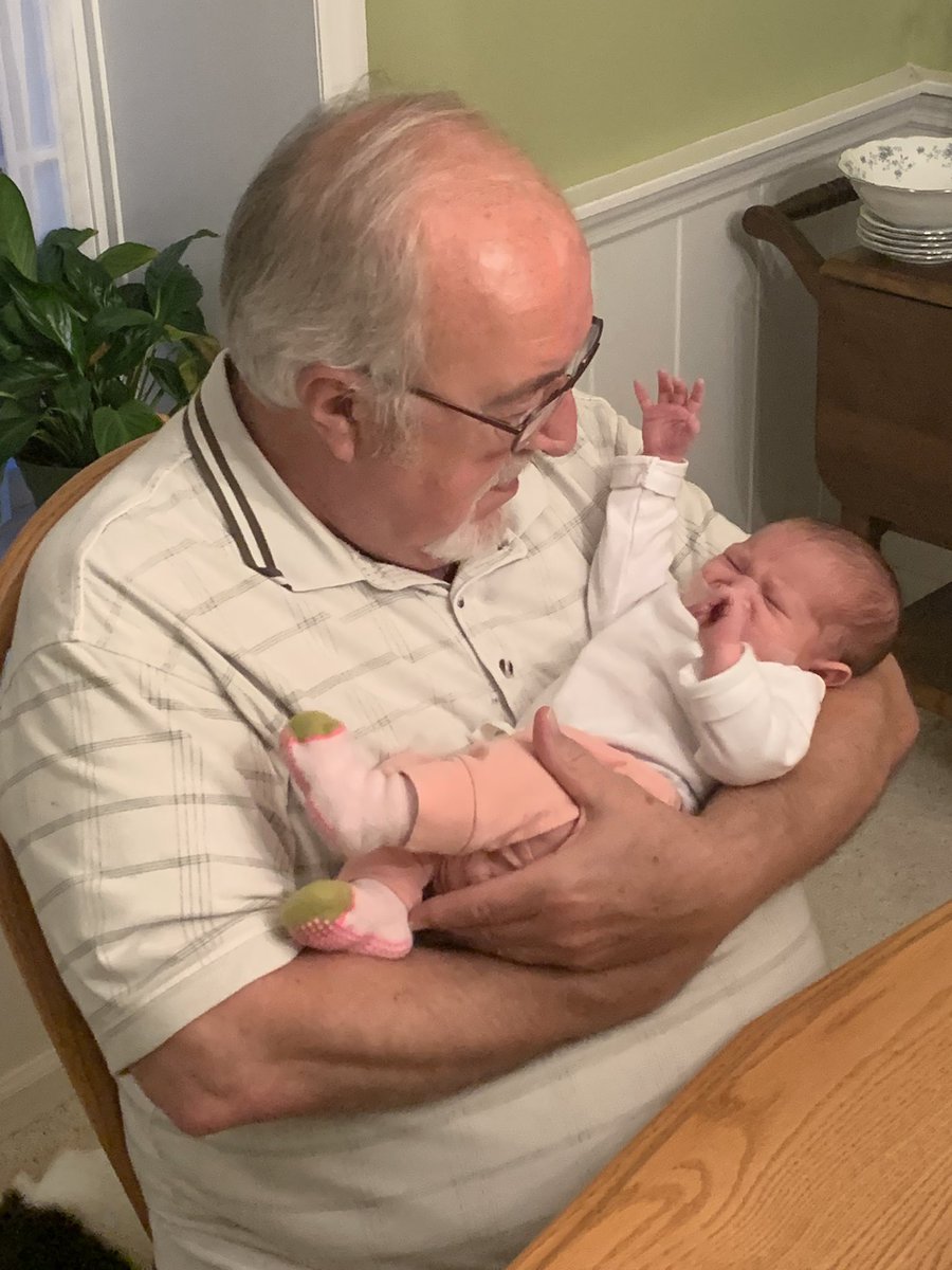 sheepdog82220's tweet photo. This is my Dad and my 6-week-old daughter, Mary Margaret. Dad is hospitalized with covid, and today was anointed and given the Apostolic Pardon. He is being made comfortable and has been given 24 hours to live. Please pray for him. God bless you. +JMJ+ https://t.co/EtoL7Y8G8y