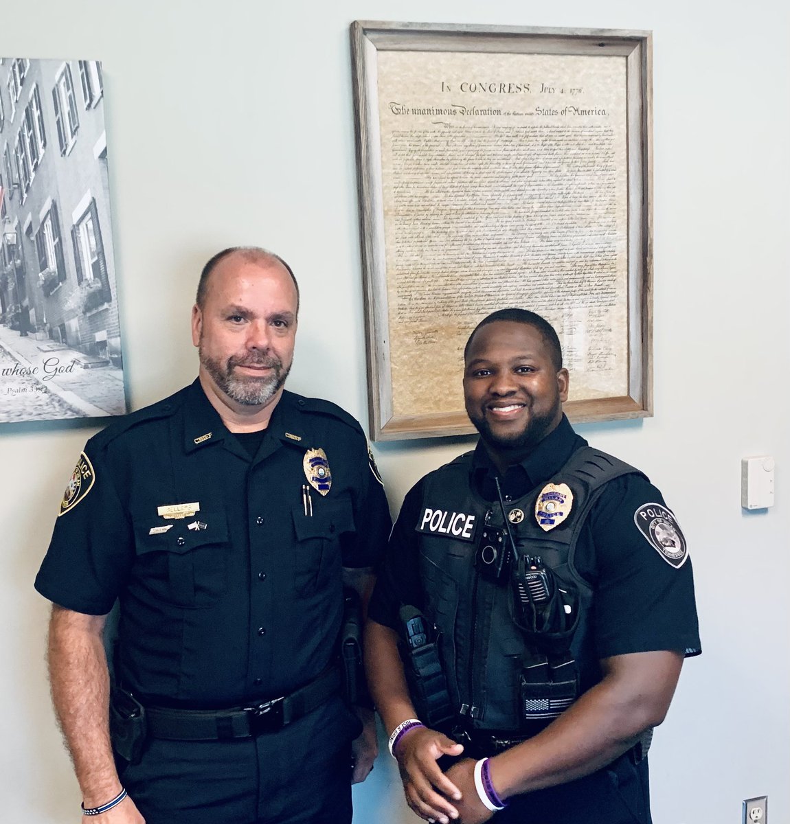 milantnpd's tweet photo. Chief Sellers would like to congratulate Hakeem Hart for his promotion from the rank of patrol officer to patrol sergeant.  Hart is a 2011 graduate of Milan High School.  He was hired by MPD in 2015 and graduated the police academy in 2016. https://t.co/ztb5Ltlyuk