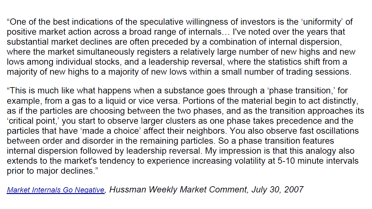 Nothing says "unhealthy" like a leadership reversal within a day of the high. Last time we saw more new lows than highs within a day of a 5-year high, with at least 30% of stocks below their 200-DMA, was 9/20/18 just before the Q4 swoon. The two before that were 2007 and 2000.