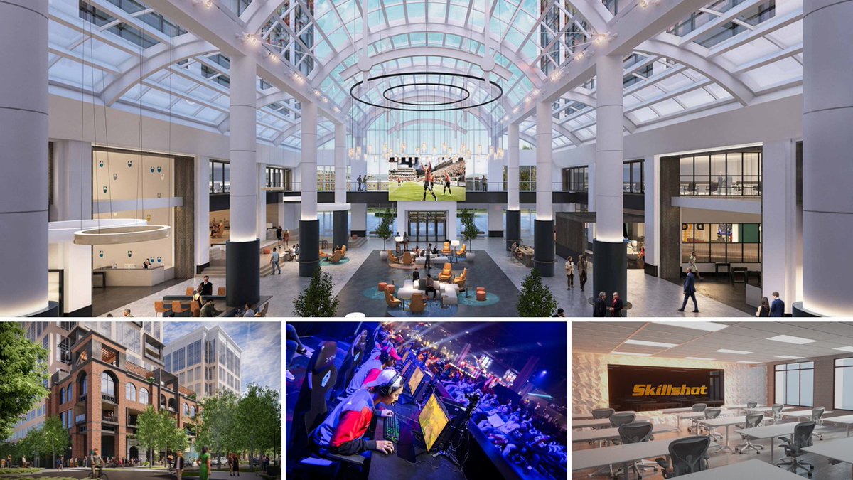 ToddAlanHarris's tweet photo. Making it happen thx to @nabilnismail &amp; @MrAustenRoberts 

New @SkillshotMedia esports buildout w/ collaborative learning space, team rooms, production, &amp; partnership w/ Uptown to activate the 35,000 sq ft atrium for live gaming events!

Plus, best gaming peripherals from @HyperX https://t.co/pKIpbMByZA