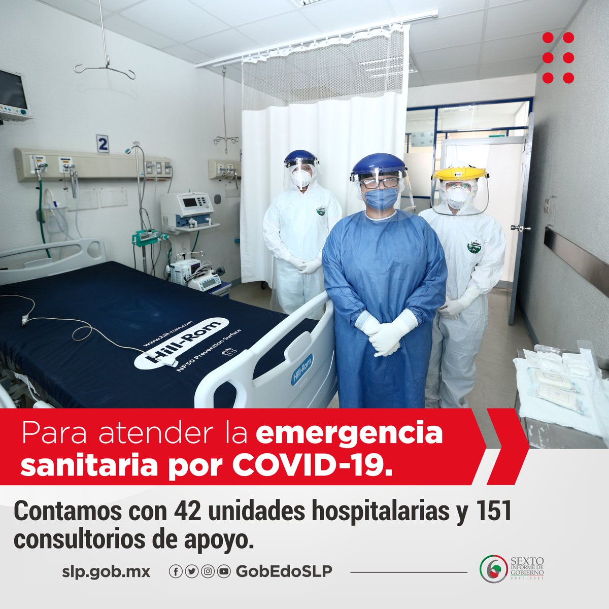 #SLP cuenta con 42 unidades hospitalarias y 151 consultorios de apoyo para atender la emergencia sanitaria por #COVID19
#ProsperamosJUNTXS