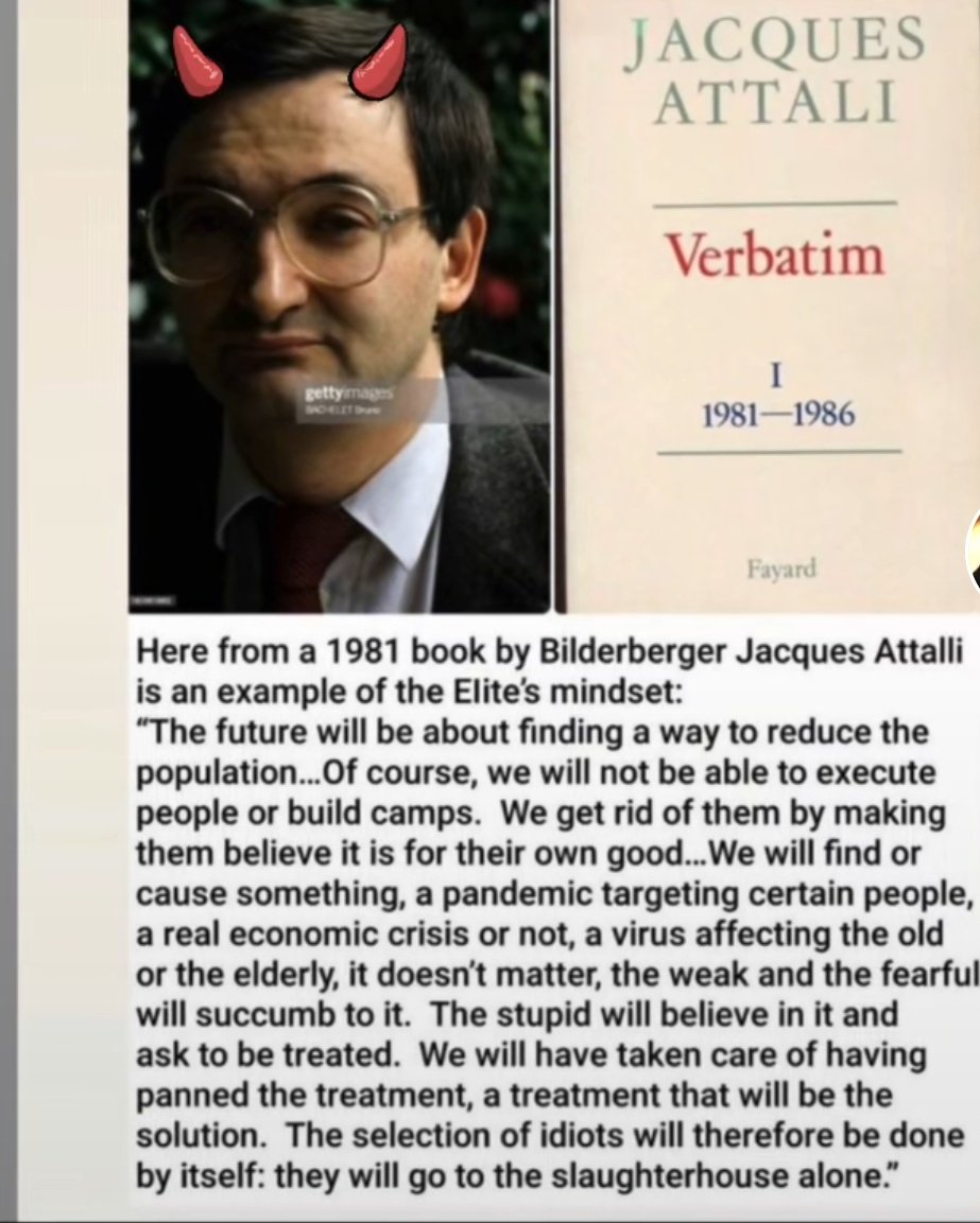 Preterismtruth's tweet photo. @JackPosobiec Was all planned yrs ago.
Just ask Jacques Attali👇 https://t.co/kFYIXETI3b