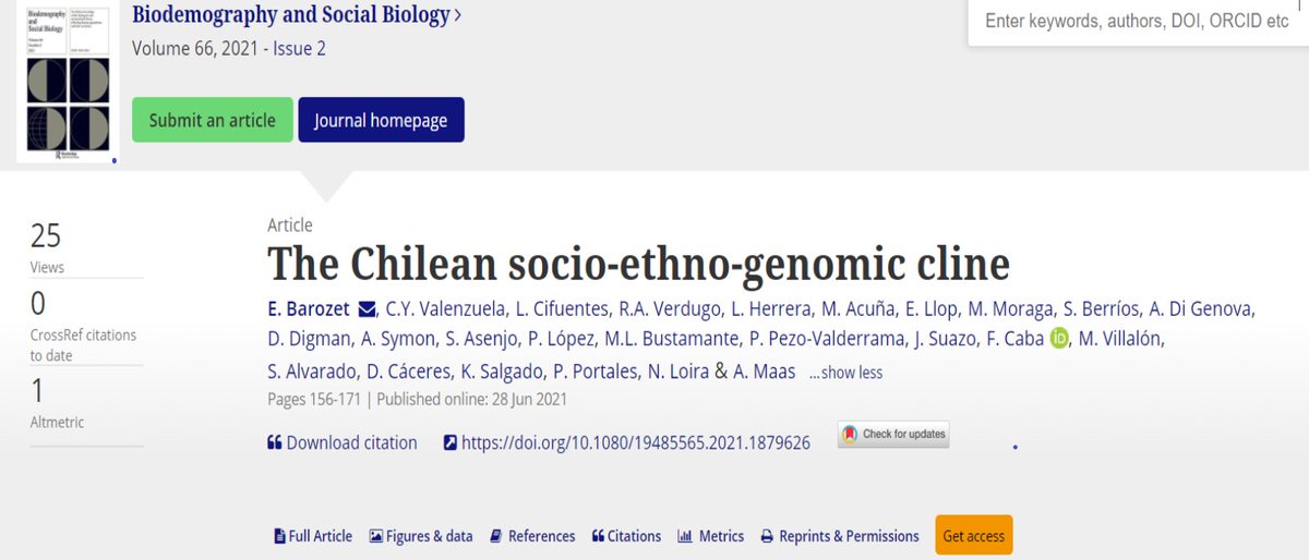 EmmanuelleBaro3's tweet photo. Salió un artículo que elaboramos con un gran equipo de colegas de la Facultad @MedicinaUChile y más allá, en Biodemography and Social Biology. Para interesadxs en clases sociales y ancestría/origen étnico en Chile.  @ICBM_UChile @CentroCOES https://t.co/bcIN8BWdIn https://t.co/EHOTNiy81T