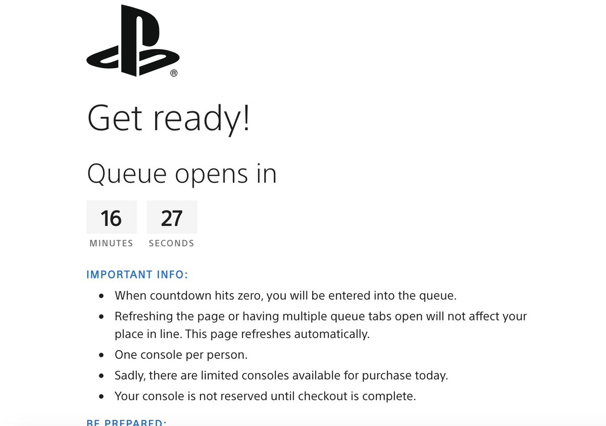 Finally🚨🚨🚨 PS5 restock waiting room at 💿 SONY DIRECT 

♻️RT this + follow <a href="/mattswider/">Matt Swider (The Shortcut)</a> for updates

PS5 Disc ($499) mttswdr.co/ps5-sony-disc

PS5 Digital ($399) mttswdr.co/ps5-sony-digit…