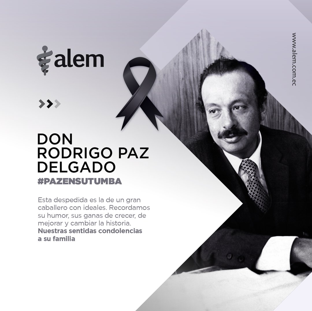 AlemEcuador's tweet photo. Rodrigo Paz Delgado, presidente vitalicio de Liga Deportiva Universitaria y exalcalde de Quito, fallece este martes 17 de agosto 🖤

Desde sus comienzos, marco su trayectoría con buena actitud, empeño y dedicación. https://t.co/b0QrQ9ppLX
