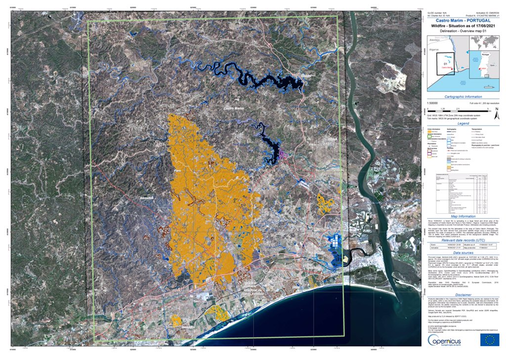 #EMSR539 #Wildfire #fogo #IRCastroMarim 🇵🇹

The burn scar Delineation Product has just been delivered by our #RapidMappingTeam

➡️ 5,952 ha have burnt, mainly agricultural areas &amp; scrubs

From the 🛰 imagery, the situation seems under control…

🔗emergency.copernicus.eu/EMSR539
