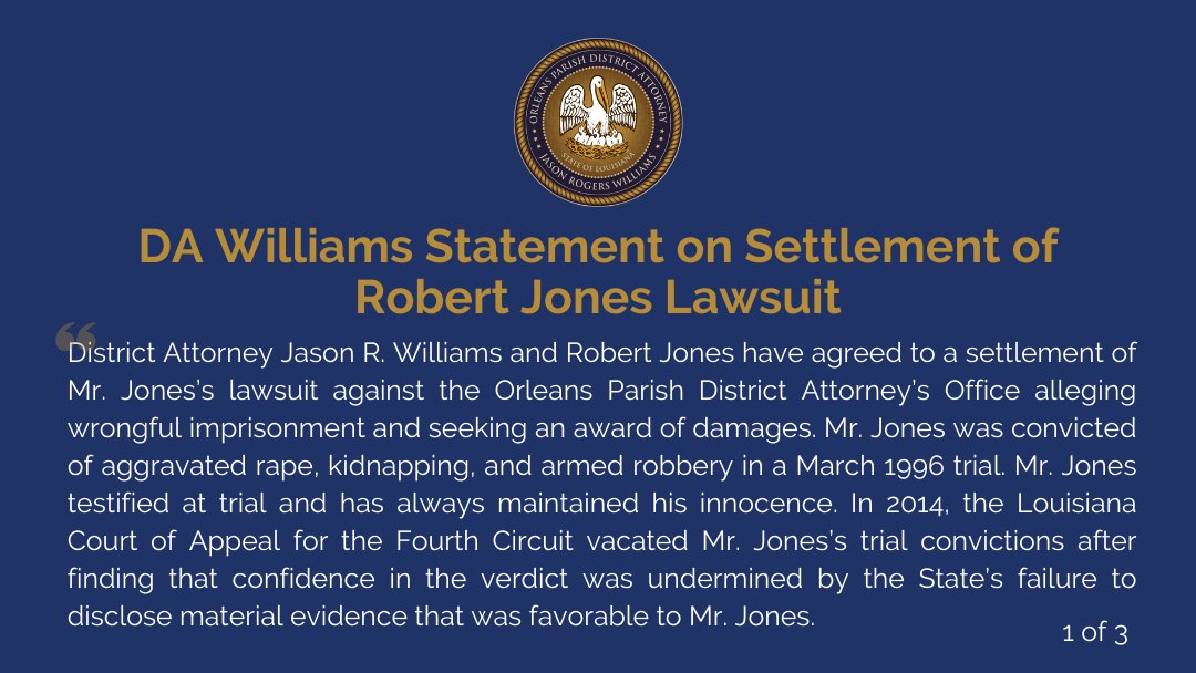 New Orleans District Attorney Jason Williams tweet media