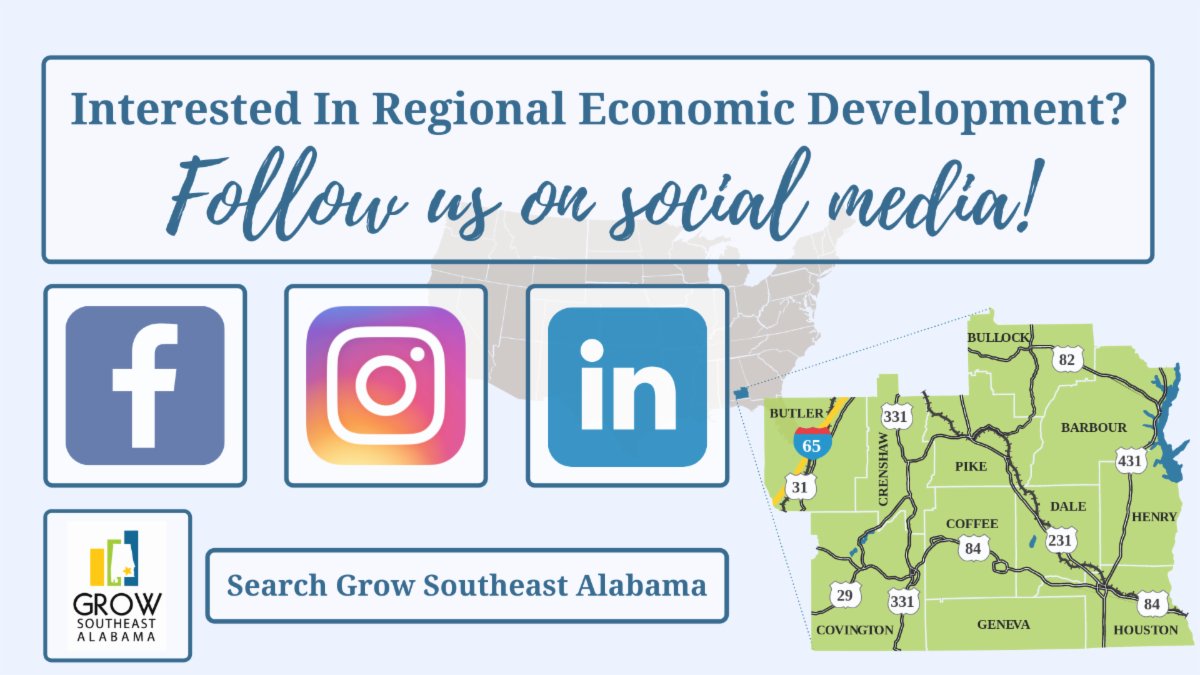 sealaworks's tweet photo. Interested in Regional Economic Development? Follow @GrowSoutheastAlabama to stay connected with others invested in seeing our region GROW! #EconomicDevelopers #Educators #WorkforceDevelopers #LocalBusiness #SoutheastAlabama https://t.co/z25IbGw41s