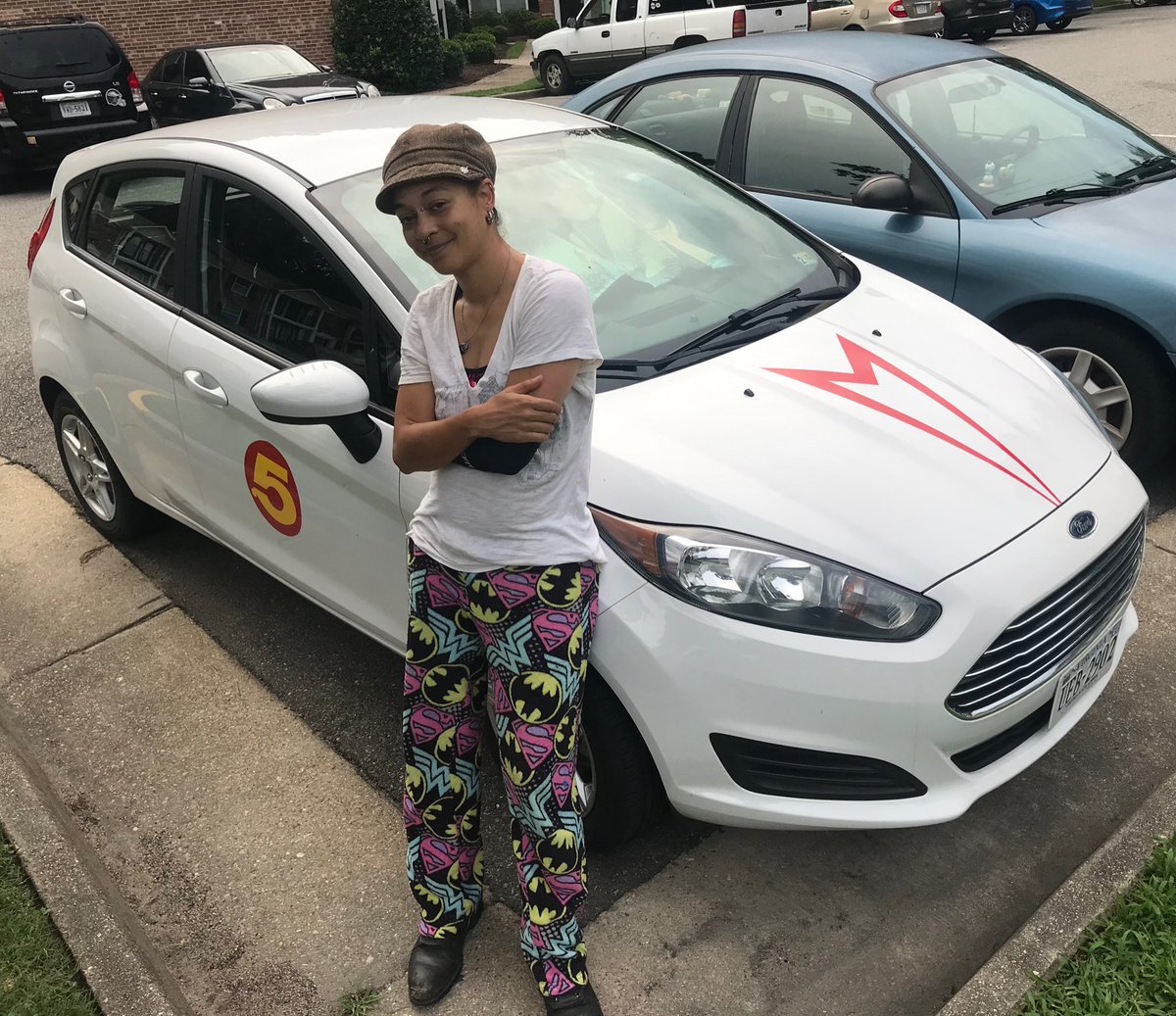 MiaChavi's tweet photo. Lmao. The Mach .5 is ready for Dragon Con.  #speedracer #fordfiesta #cosplaycar #animecar #cartooncar https://t.co/So3lbexzaU