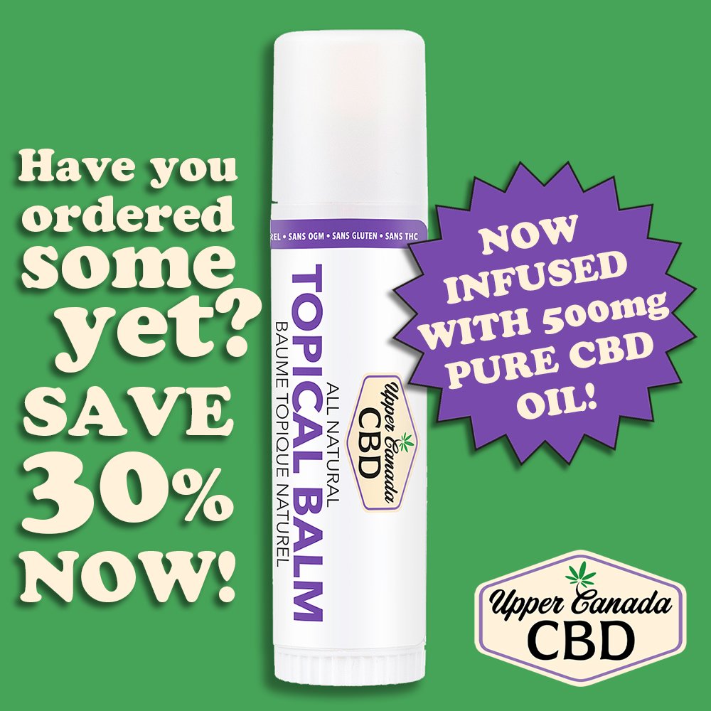 UpperCanadaCBD's tweet photo. Have you ordered some yet?
Our brand new, 500mg infused pure CBD topical balm is ON SALE until the end of the month with a savings of 30% OFF! Get to our website now and place your order before these amazing savings are GONE! https://t.co/DL9wYP0dlZ
#Save30Percent #TopicalCBDBalm https://t.co/pn5TO60lJl