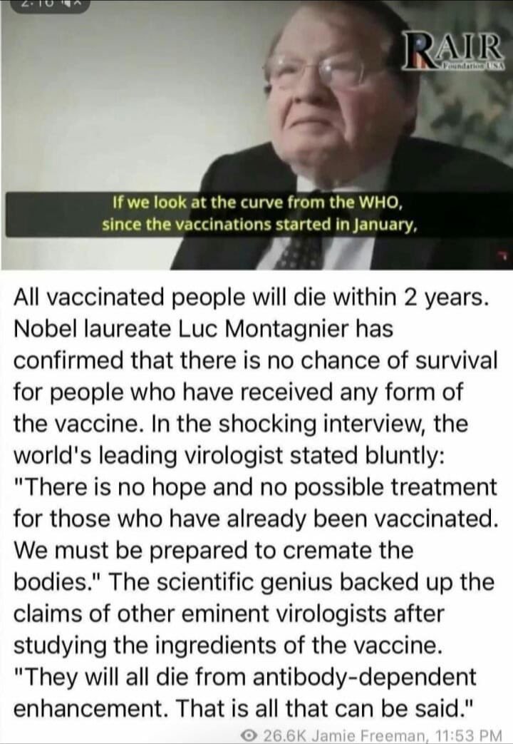 That’s why your government pushing for everyone to get the jabs on the population at this pace