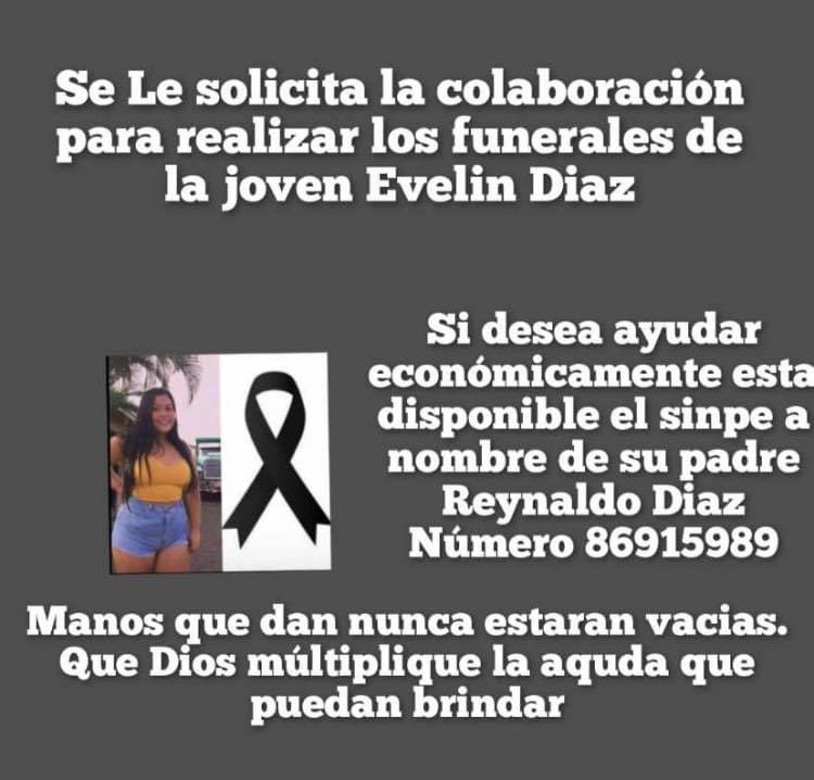 Con todo el dolor del alma, hoy nos arrebataron a una amiga incondicional! 
De corazón les pido ayuda económica para que sus familiares puedan realizarle su funeral. 
SINPEMovil:   - Reynaldo Diaz.   - 86915989.
Si pueden ayudar aunque sea dando rt, les agradecería un montón🙏🏻