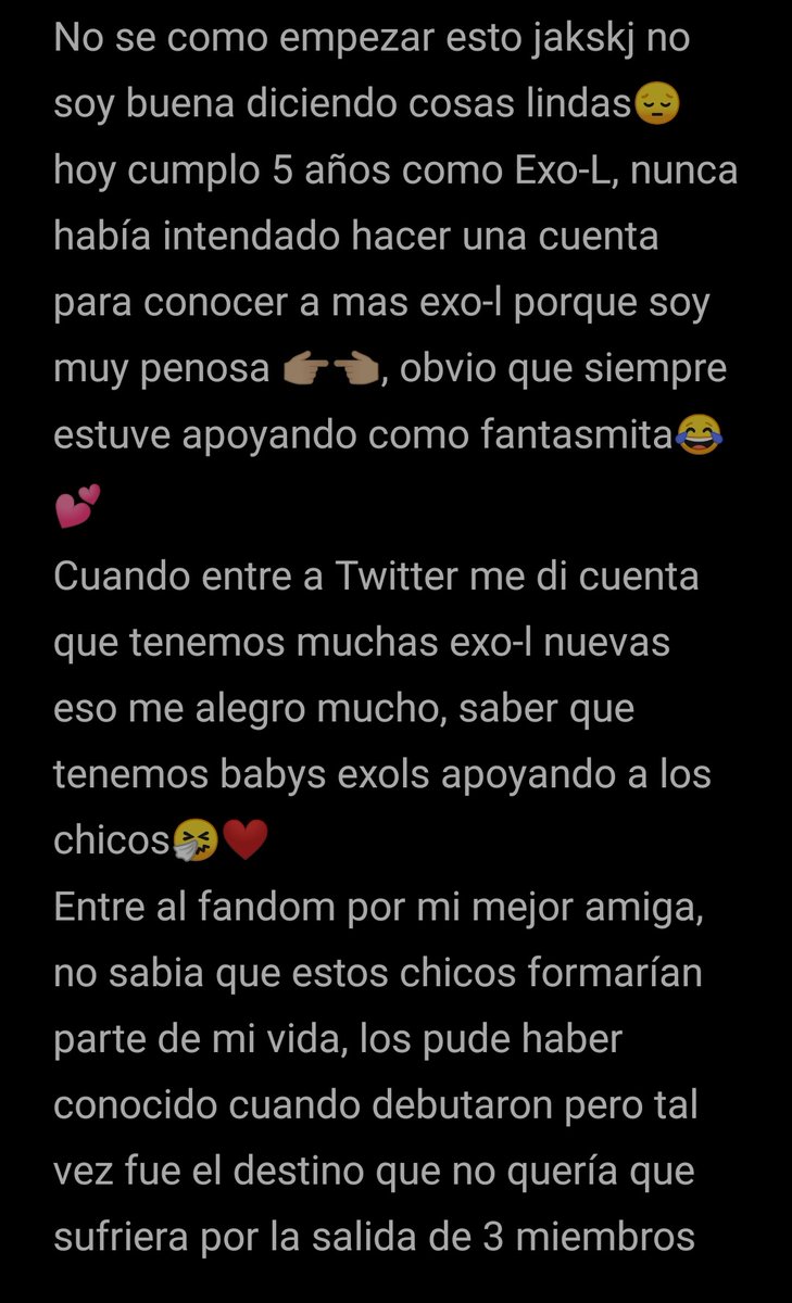 exoltiny_zyx's tweet photo. Feliz aniversario para mi🤍🤭
Se que nadie leerá esto pero me quería desahogar😂💕
#5YearswithEXO #L1485
#I_L1485_You #EXO #엑소 @weareoneEXO https://t.co/eoU9906zL0