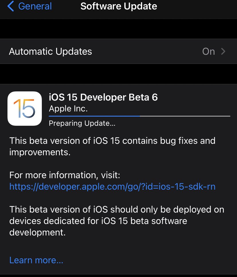 Twomedouble's tweet image. At last #iOS15beta6