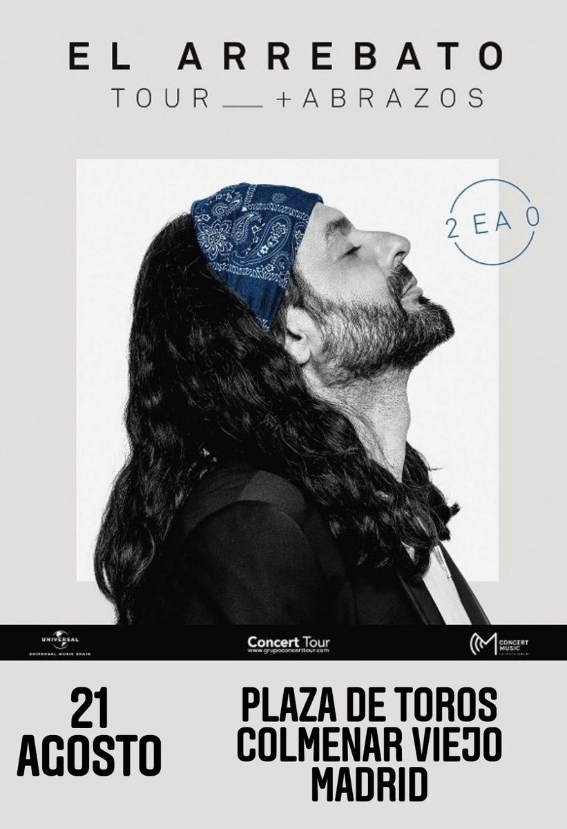 TourCualquiera's tweet photo. ¡Después de colgar el cartel de Sold Out en numerosas ocasiones, @arrebatoficial continúa su Tour +Abrazos en 2021! 💥
.
Disfruta del artista el próximo 21 de Agosto ¡Una experiencia inolvidable! 
.
🎟️a la venta 👉 https://t.co/qSm0Q9MLgy @AytoColmenar @jorge_garciad @YUSAN_5 https://t.co/nbfbfH0XPZ