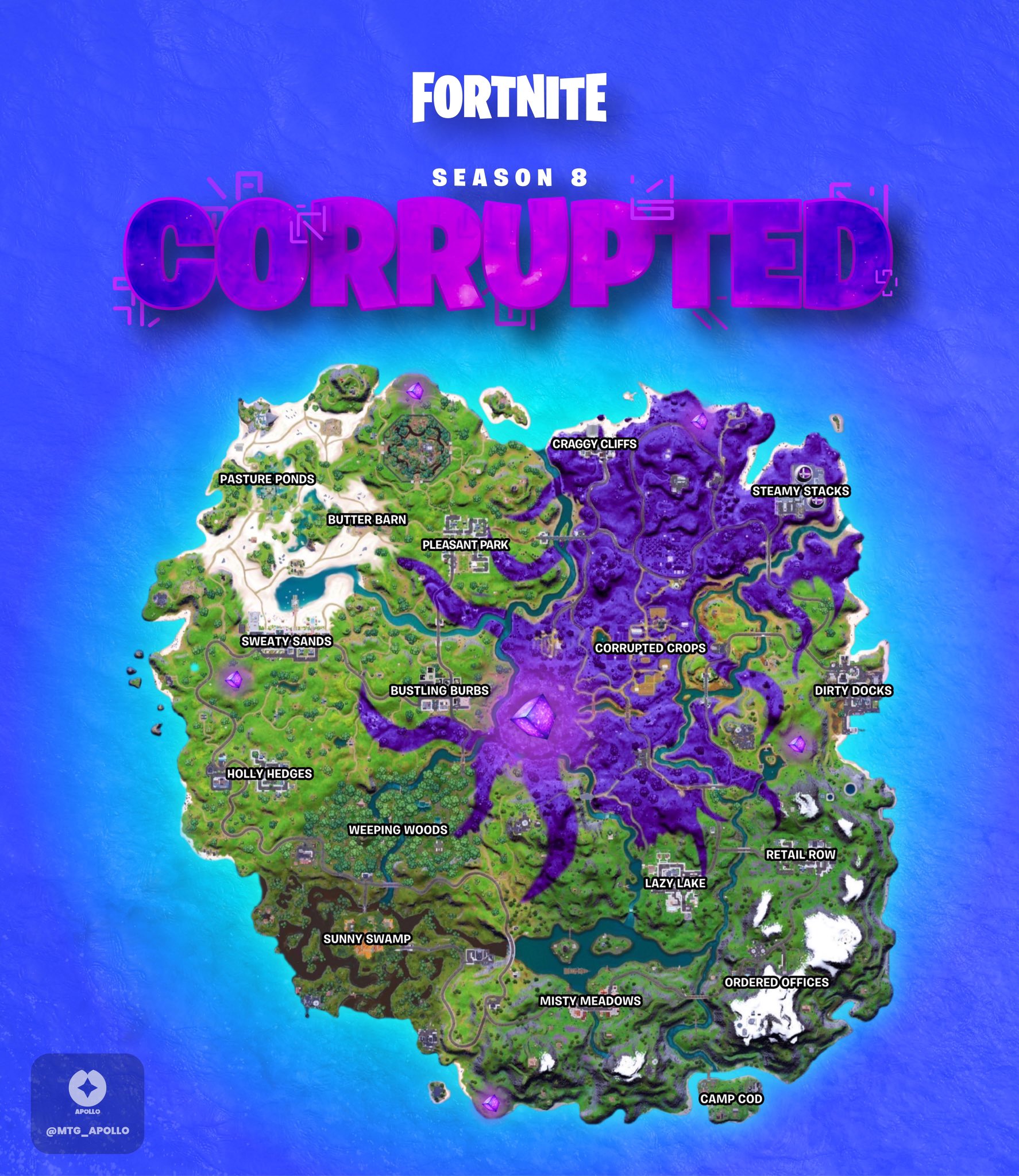 Apollo Introducing My Fortnite Chapter 2 Season 8 Map Concept Explore The New City Poi Bustling Burbs Remnants Of Sunny Steps The Lazy Lagoon Pirate Ship And