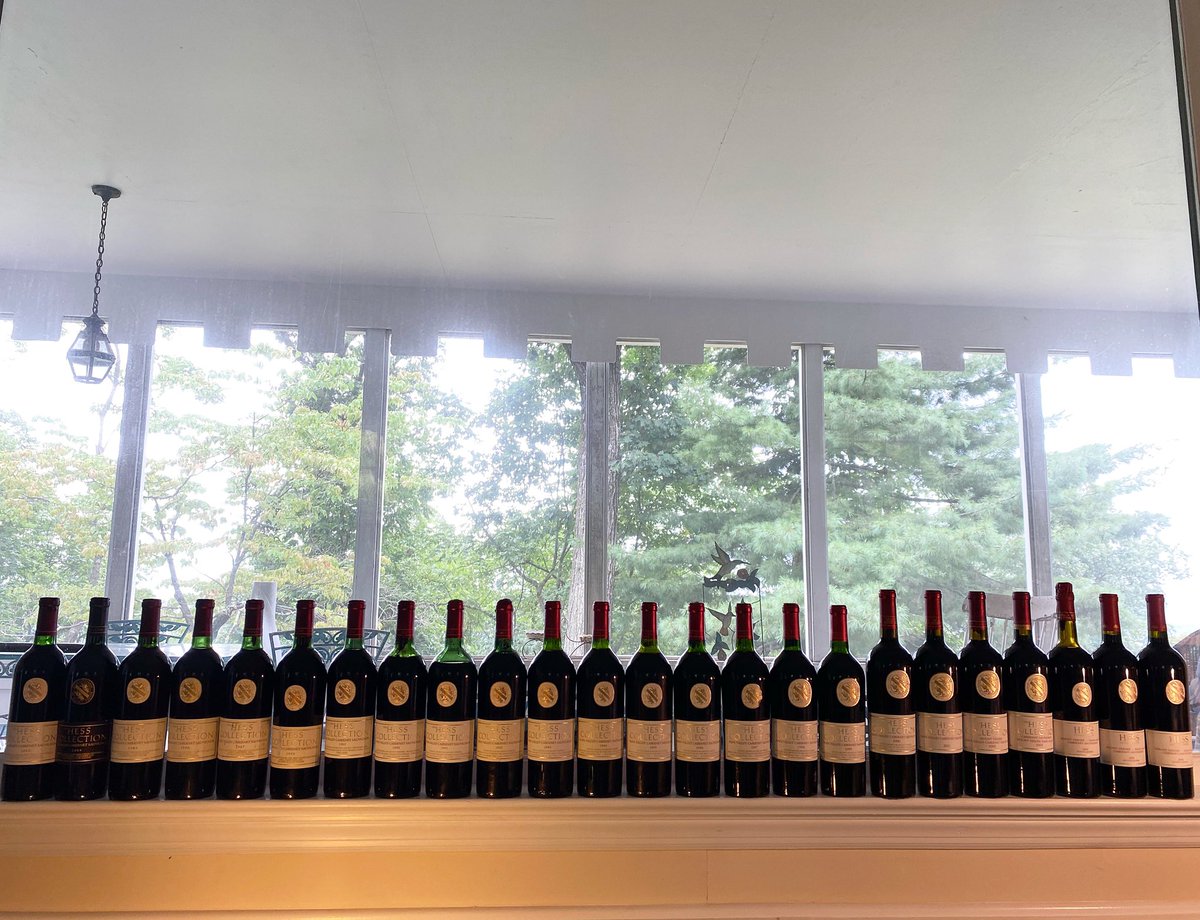 Getting my Dad's house in NJ ready for sale, I've had to remove the contents of my very first wine fridge.🍷 So here is my 1st wine collection, started in college: a 23-bottle 'vertical' of @HessCollection Mount Veeder #Cabernet, years 1983 (Hess's first vintage) to 2006. #wine