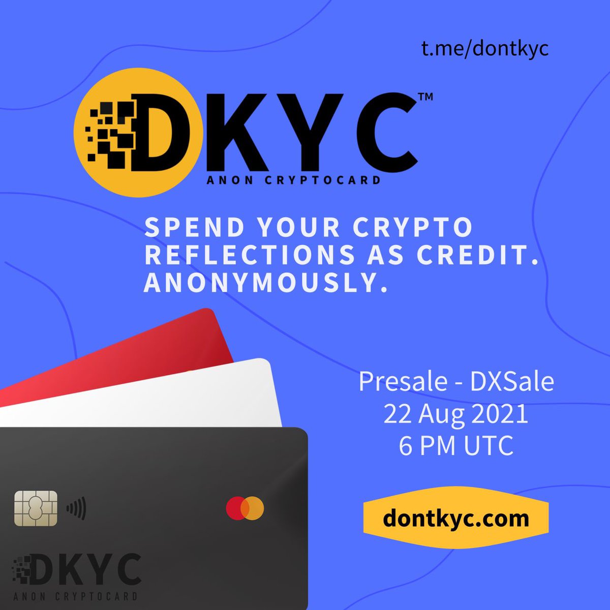 ShadowFi_'s tweet photo. DKYC ANONYMOUS CRYPTOCARD 

We are about to disrupt finance as you know it. 

We are merging DeFi with anonymous everyday spending via an anonymous reflection Mastercard®.

Think big. Spend big. Anonymously. https://t.co/gj34rDgxFA