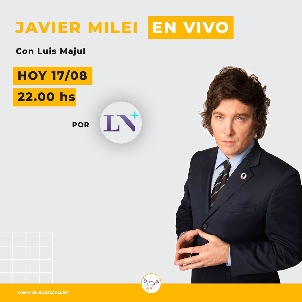 AlianzaLAA's tweet photo. ¡SUMATE AL TOUR DE LA LIBERTAD!
Hoy @JMilei con @majulluis 
No te lo pierdas. 
¡Compartí el flyer! https://t.co/pBY9ghqfCy