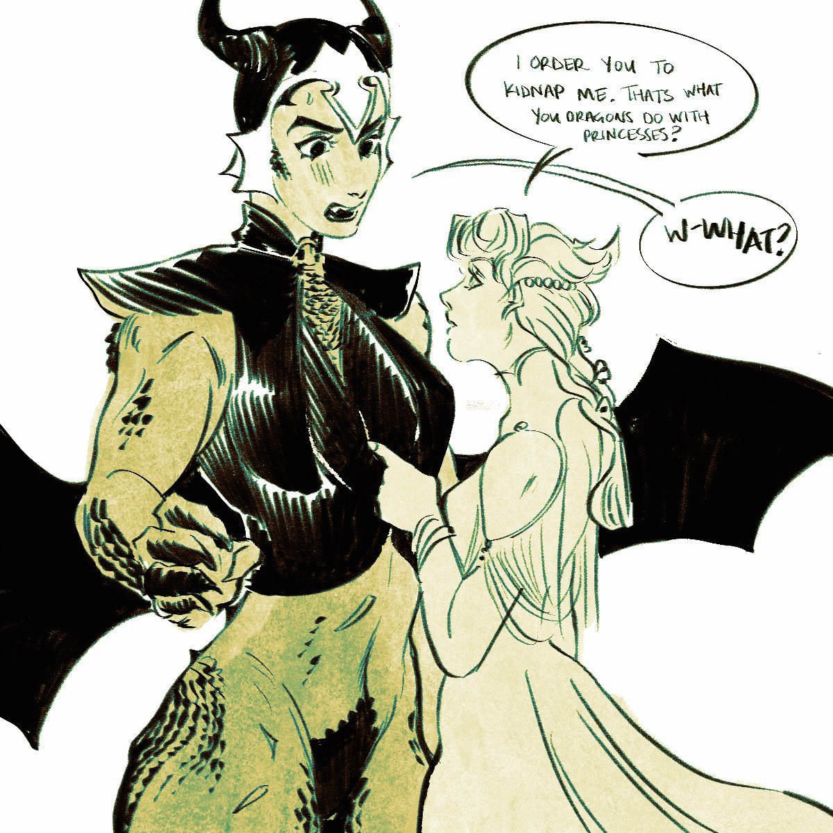 Had to draw Mista as a dragon and Giorno as a princess too 😭 She would totally do this to piss off Dio. / Giomis 🐉 